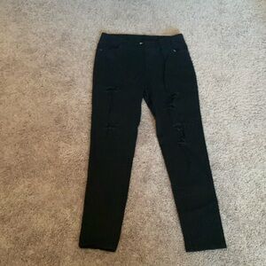 Black jeans, leggings style with elastic waist size extra large
